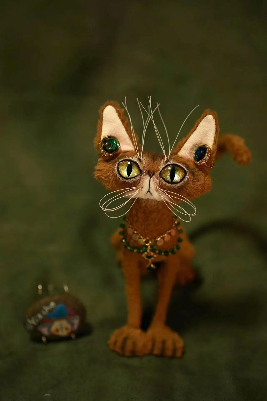 Art doll in balanced pose showing wire armature at work